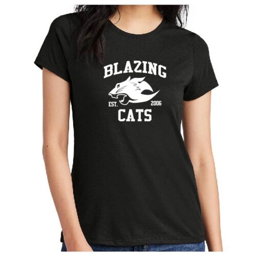 Blazing Cats - Women's Black Printed Tee (DM130L)