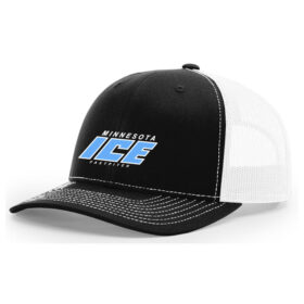 MN ICE - Black/White Embroidered Snapback Baseball Cap (112)