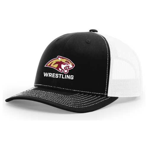 Lakeville South Wrestling - Black/White Embroidered Snapback Baseball Cap (112)