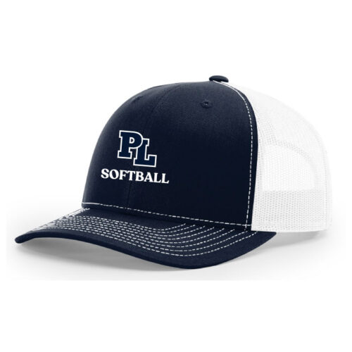 Prior Lake High School Softball - Navy/White Embroidered Snapback Baseball Cap (112)
