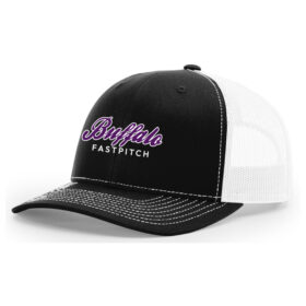 Buffalo Fastpitch - Black/White Embroidered Snapback Baseball Cap (112)