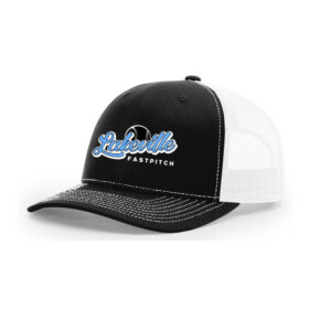 Lakeville Fastpitch - Black/White Embroidered Snapback Baseball Cap (112)