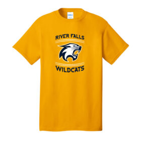 River Falls HS Hockey - Printed Gold Cotton Tee Shirt (PC54)
