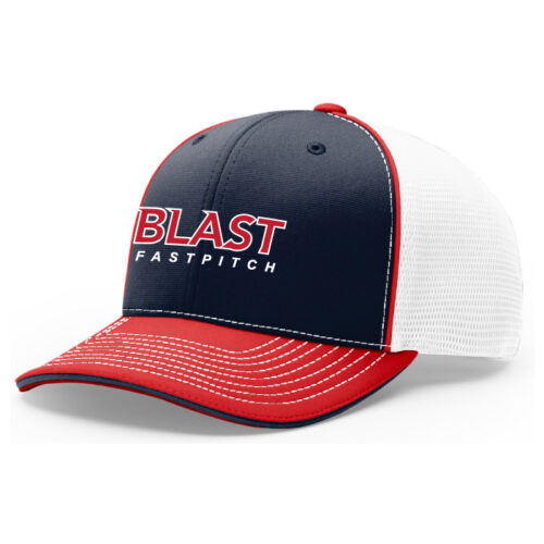 Bloomington Blast Fastpitch Coaches - Navy/White/Red Embroidered FlexFit Baseball Cap (172)