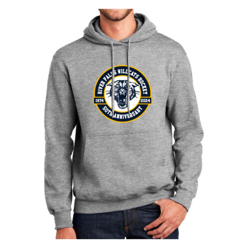 River Falls HS Hockey - 50th Anniversary Gray Printed Pullover Hoodie (PC90H)