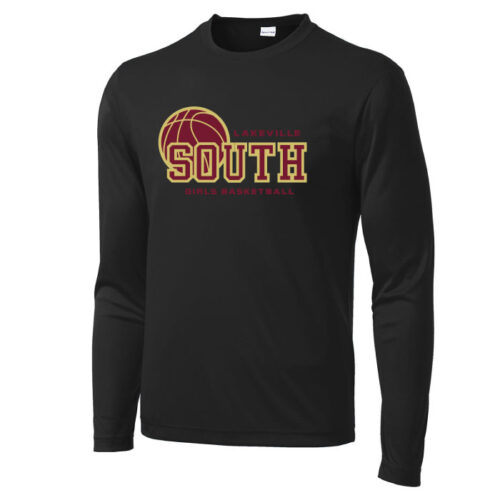 Lakeville South Girls Travel Basketball - Black Longsleeve Printed Performance Tee (ST350LS)