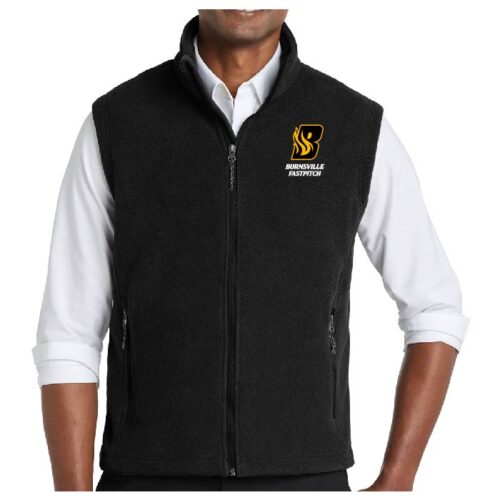 Burnsville Fastpitch - Black Mens Embroidered Fleece Vest (F219)