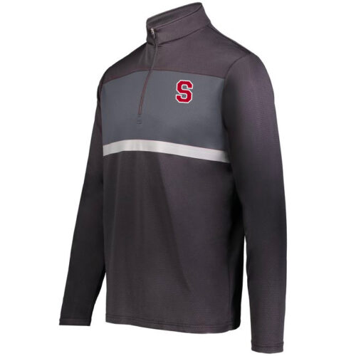 Simley Baseball - Black/Carbon Embroidered 1/4 Zip Prism Pullover (222591)