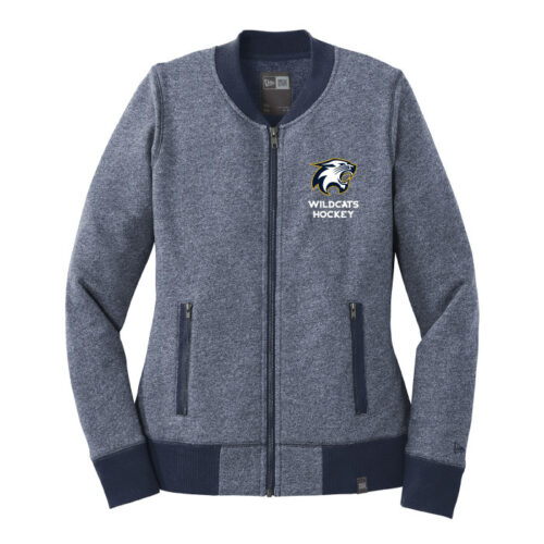 River Falls HS Hockey - Navy New Era Ladies French Terry Embroidered Full-Zip (LNEA503)