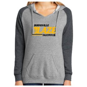 Burnsville Fastpitch - Heathered Gray Women’s Lightweight Fleece Raglan Hoodie (DT296)