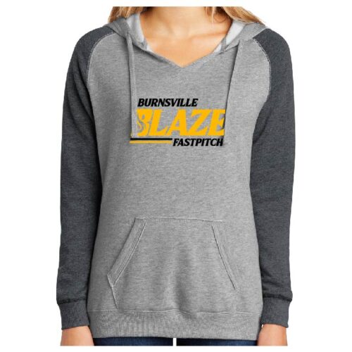 Burnsville Fastpitch - Heathered Gray Women’s Lightweight Fleece Raglan Hoodie (DT296)