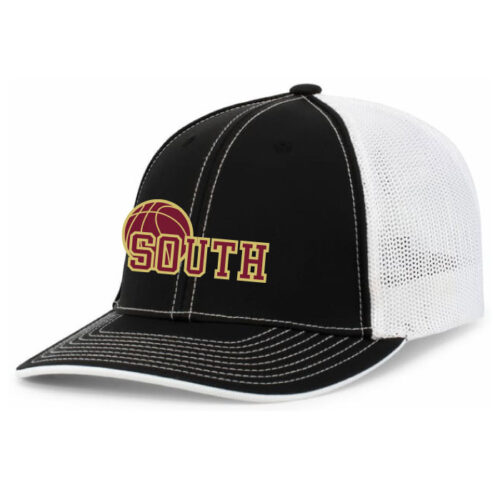 Lakeville South Girls Travel Basketball - Black/White Embroidered FlexFit Baseball Cap (404M)