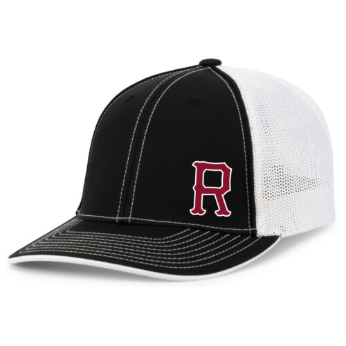 Richfield Rockets Baseball - Black/White Embroidered FlexFit Baseball Cap (404M)