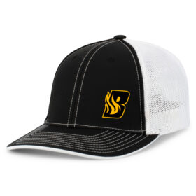 Burnsville Fastpitch - Embroidered Black/White FlexFit Baseball Cap (404M)