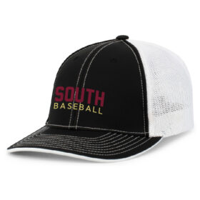 Lakeville South Baseball - Black/White Embroidered FlexFit Baseball Cap (404M)