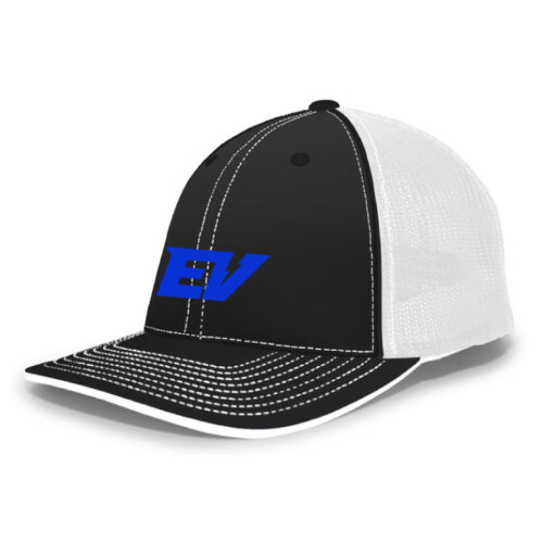 Eastview Lacrosse - Black/White/Black Embroidered FlexFit Baseball Cap (404M) - Image 2