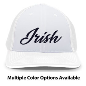 Irish 12AAA Myrtle Beach - White Irish Embroidered FlexFit Baseball Cap (404M)