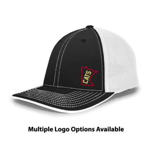 Lakeville IceCats Hockey - Black/White/Black Embroidered FlexFit Baseball Cap (404M)