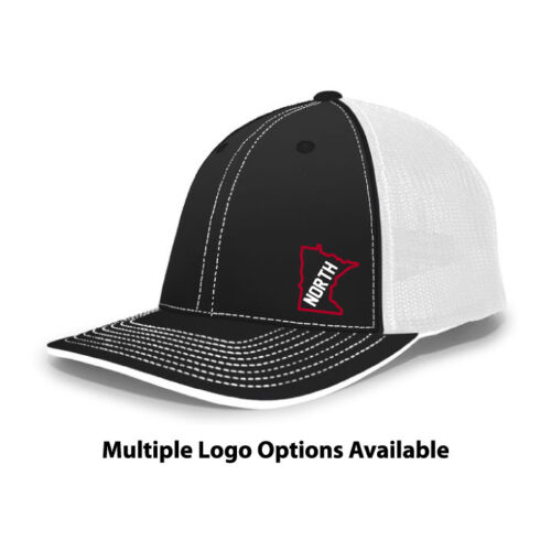 Lakeville North Hockey - Black/White/Black Embroidered FlexFit Baseball Cap (404M)