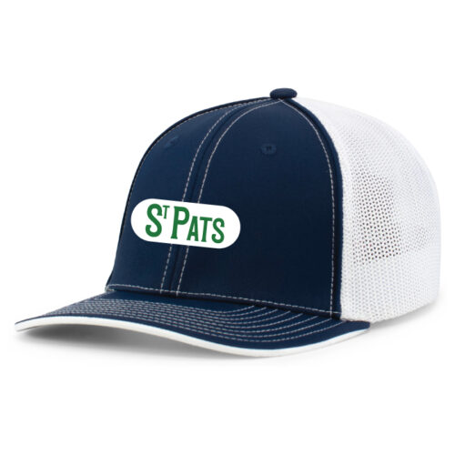 St. Pats Hockey - Navy/White Embroidered FlexFit Baseball Cap (404M)