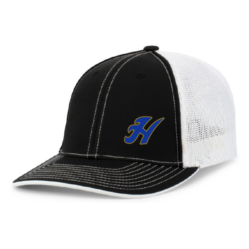 Hastings Hockey - Black/White Embroidered FlexFit Baseball Cap (404M)