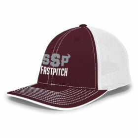 SSP Fastpitch - Cardinal/White Embroidered FlexFit Baseball Cap (404M)