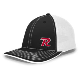Roseville Baseball - Black/White/Black Embroidered FlexFit Baseball Cap (404M)