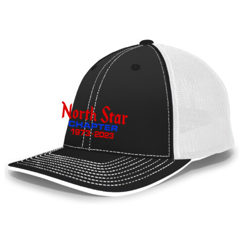 North Star Chapter - Black/White Embroidered FlexFit Baseball Cap (404M)