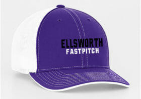 Ellsworth Fastpitch - Purple/White Embroidered Baseball Cap (404M)