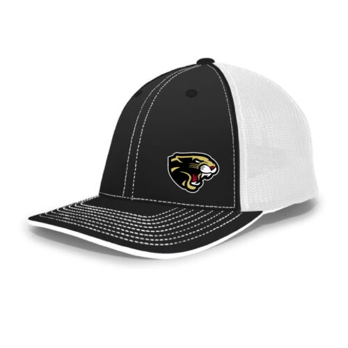 Lakeville IceCats Hockey - Black/White/Black Embroidered FlexFit Baseball Cap (404M) - Image 2