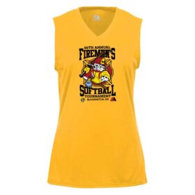 Firemans Softball 2024 - Gold Printed Ladies Sleeveless Tee (413000)
