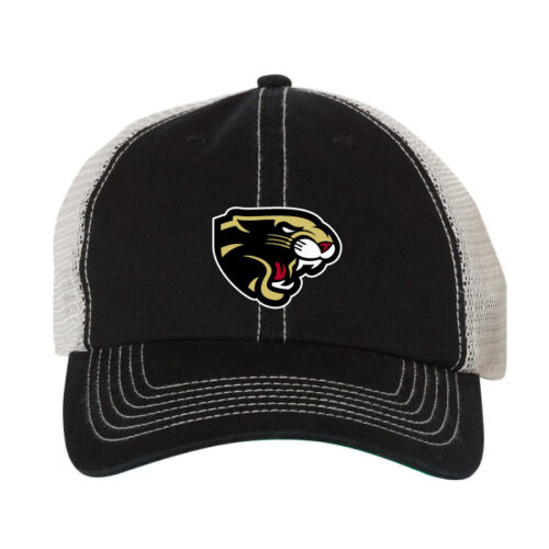 Lakeville IceCats Hockey - Black/Stone Embroidered Vintage Trucker Cap (4710) - Image 2