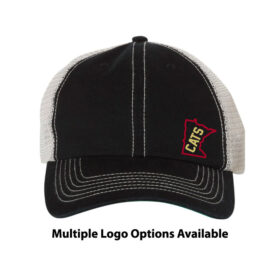 Lakeville IceCats Hockey - Black/Stone Embroidered Vintage Trucker Cap (4710)