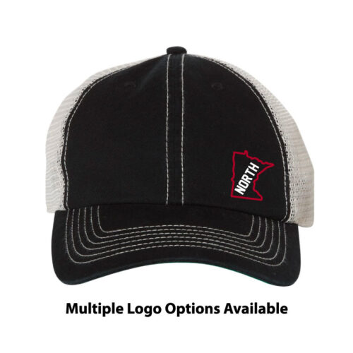 Lakeville North Hockey - Black/Stone Embroidered Vintage Trucker Cap (4710)