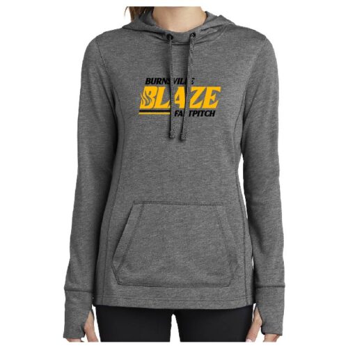 Burnsville Fastpitch - Women's Printed PosiCharge ® Tri-Blend Wicking Fleece Hooded Pullover (LST296) - Image 2