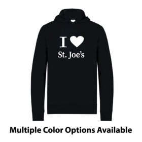 st. joseph school black tri blend wicking fleece hooded pullover (st296)