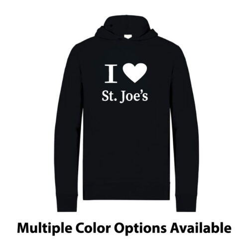 st. joseph school black tri blend wicking fleece hooded pullover (st296)