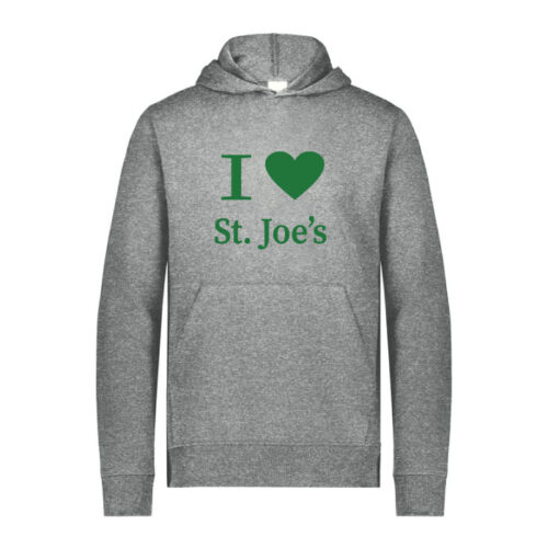 st. joseph school black tri blend wicking fleece hooded pullover (st296)
