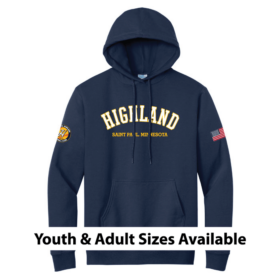Highland Softball - Printed Navy Pullover Hoodie (PC90H)
