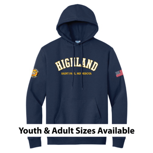 Highland Softball - Printed Navy Pullover Hoodie (PC90H)