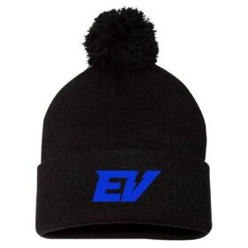 Eastview Lacrosse - Black Embroidered Pom Stocking Cap (SP15)