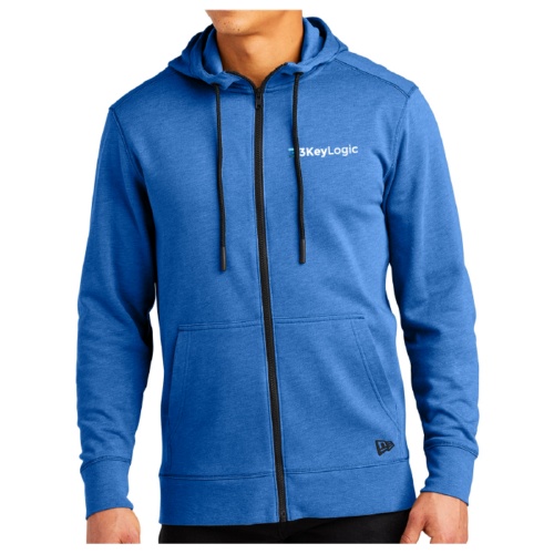 3KeyLogic - Embroidered New Era® Tri-Blend Fleece Full-Zip Hoodie (NEA511) - Image 3