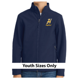 Highland Softball - Embroidered Navy Youth Softshell Jacket (Y317)
