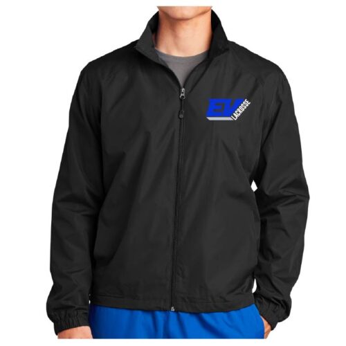 Eastview Lacrosse - Black Embroidered Full-Zip Wind Jacket (JST70) - Image 2