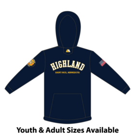 Highland Softball - Full-Dye Navy Hoodie