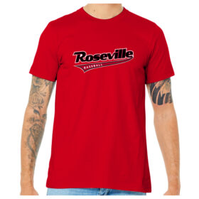 Roseville Baseball - Red Short Sleeve Printed Tee (BC3001)