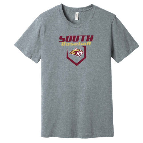 Lakeville South Baseball - Athletic Heather Short Sleeve Printed Tee (BC3001CVC)