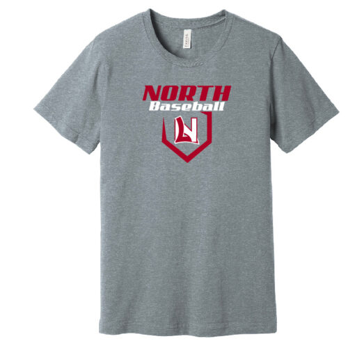 Lakeville North Baseball - Athletic Heather Short Sleeve Printed Tee (BC3001CVC)