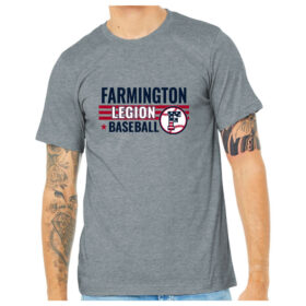 Farmington Legion Baseball - Athletic Heather Short Sleeve Printed Tee (BC3001)