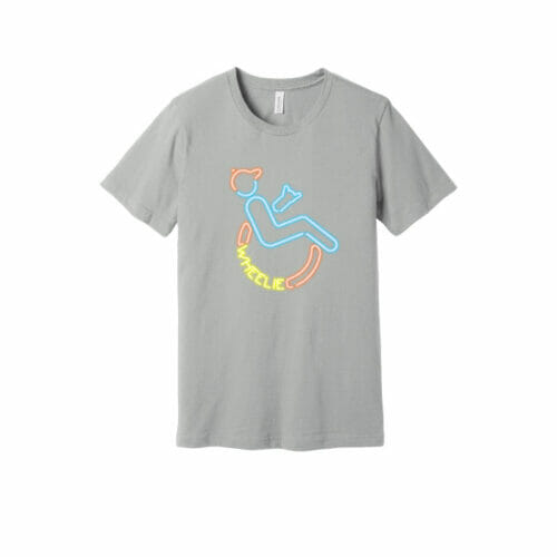 Wheelie - Short Sleeve Neon Sign Printed Tee (BC3001CVC) - Image 2